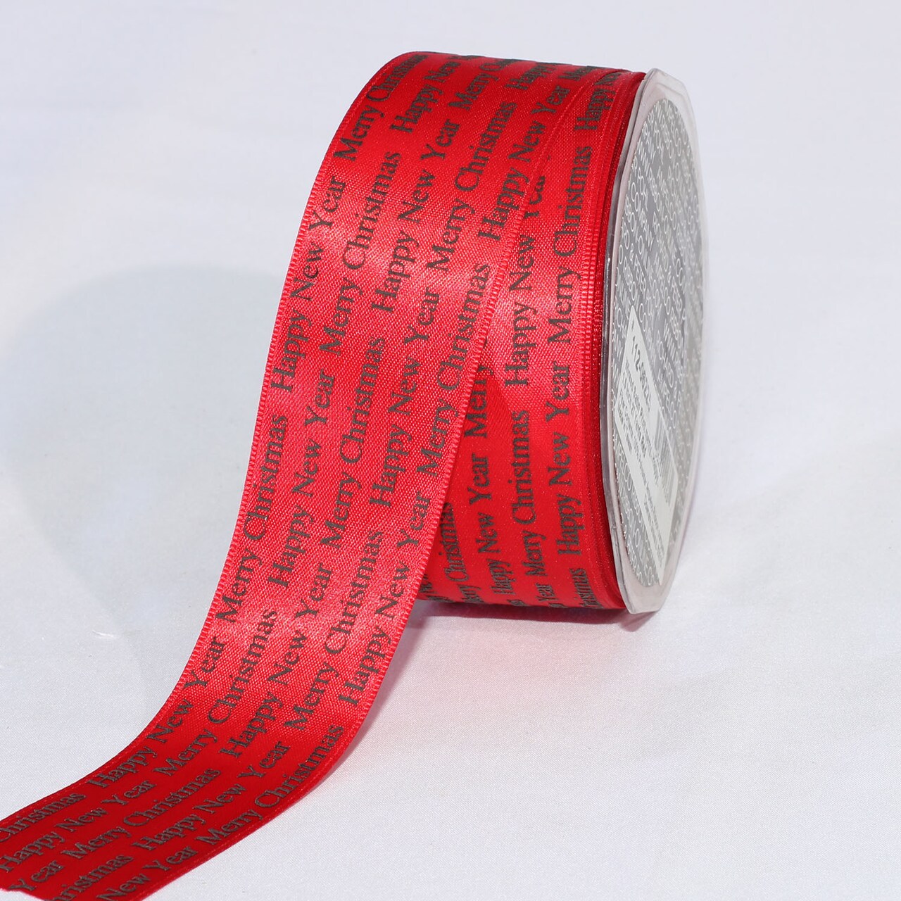 The Ribbon People Red "Merry Christmas" and "Happy New Year" Wired Craft Ribbon 1.5" x 54 Yards